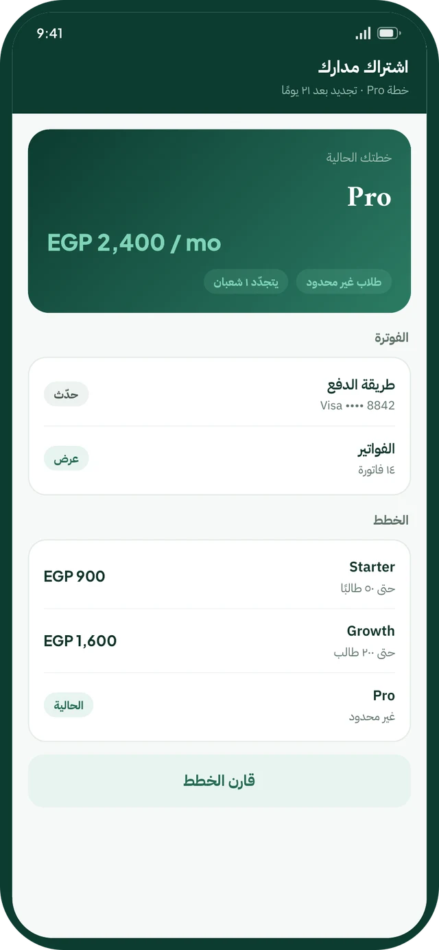 Madarak plans & billing