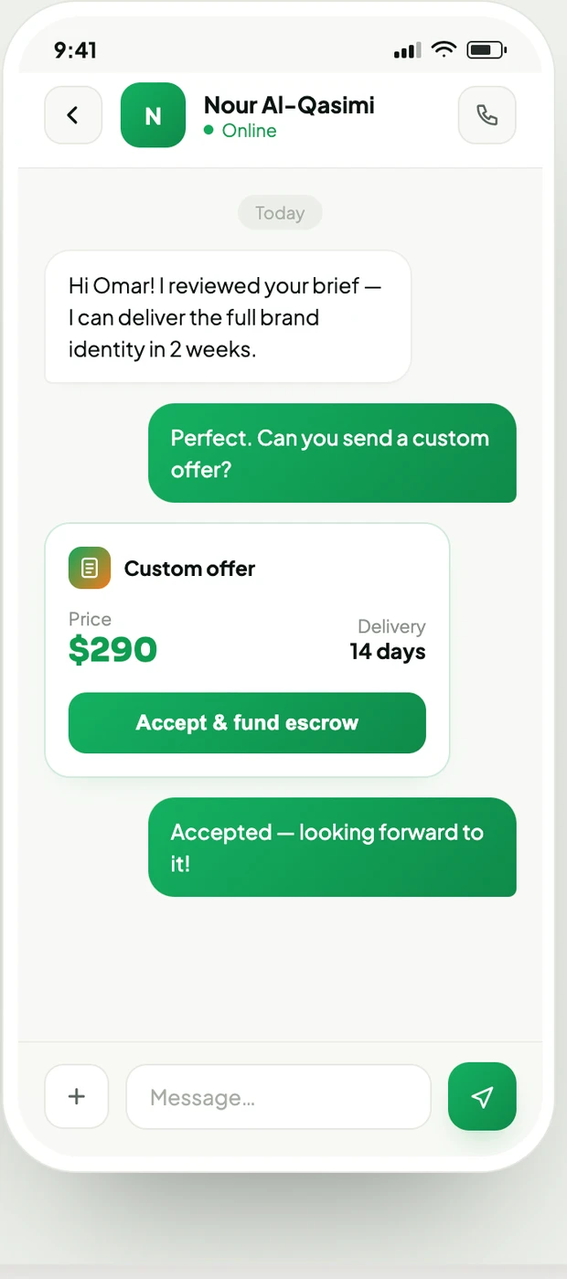 Chat · custom offer
